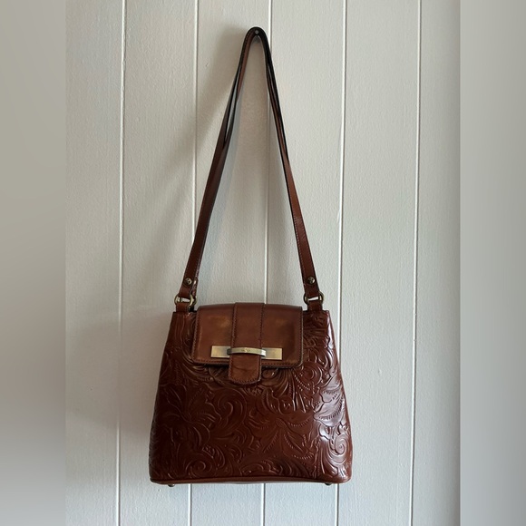 A Rare Beautiful Leather Patricia Nash Larone Shoulder Bag
